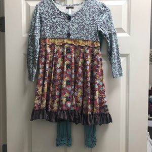 Matilda Jane You & Me dress & leggings sz 10